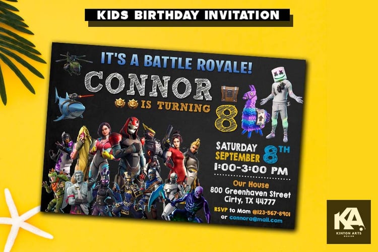 Fortnite Birthday Invitations