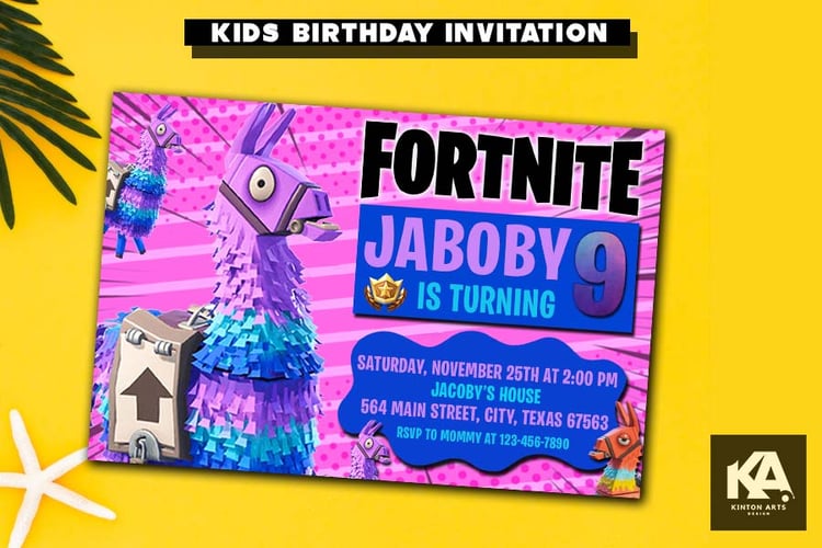 Fortnite Birthday Invitations