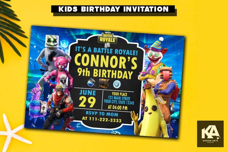 Fortnite Birthday Invitations