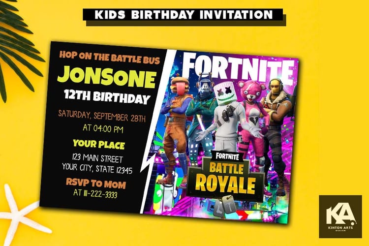 Fortnite Birthday Invitations