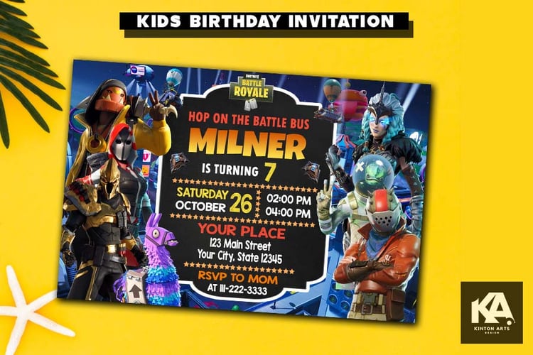 Fortnite Birthday Invitations