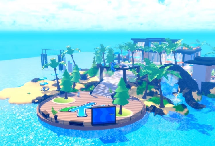 Roblox tropical island juice bar environment