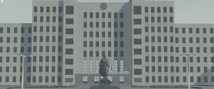 Ultra-detailed urban buildings in Roblox Minsk map