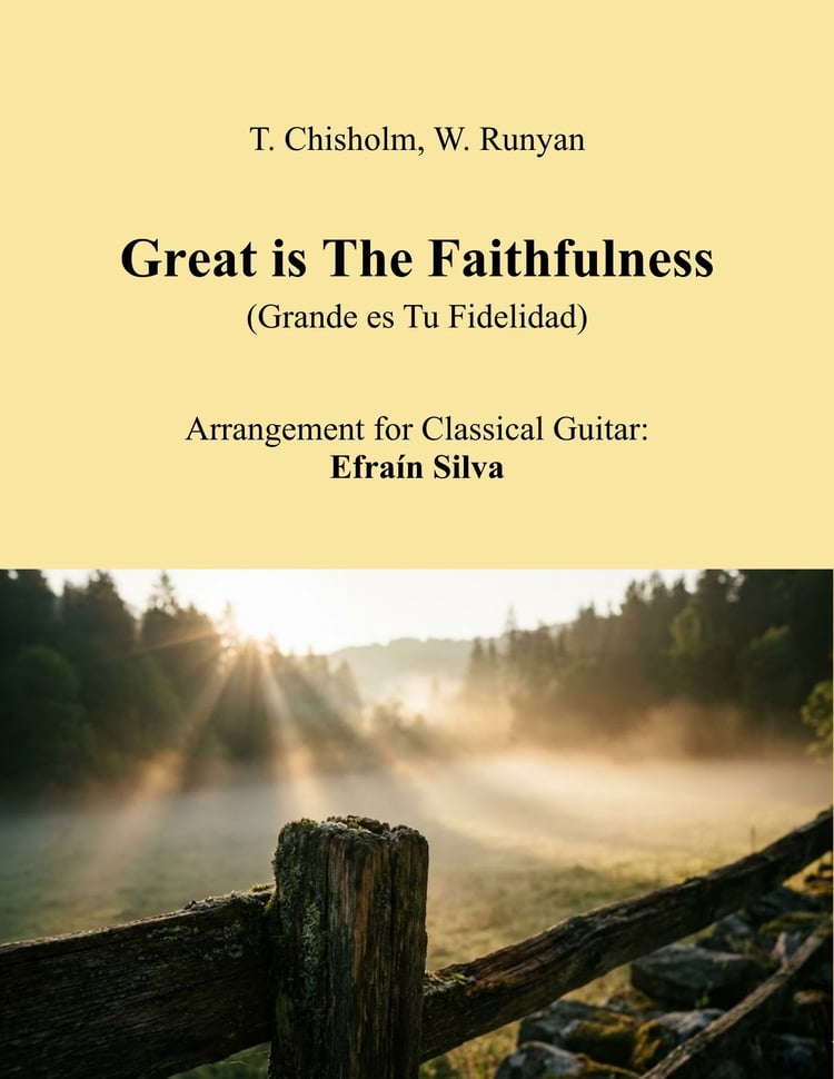 Great Is Thy Faithfulness, Grande es Tu Fidelidad, Tu Fidelidad es Grande, Oh Dios de mi alma sé fiel, Thomas Chisholm, William Runyan, Arpeggios, Hymn Arrangement, Wedding Music, Thanksgiving.