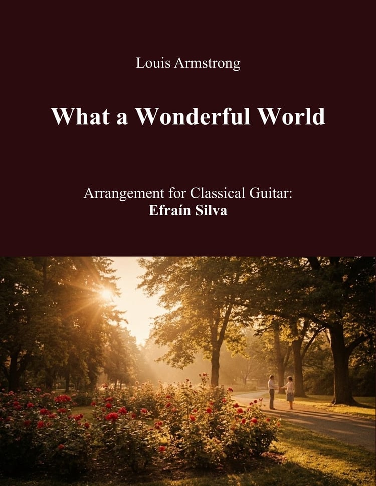 Louis Armstrong, Jazz Ballad, Optimism, Wedding Music, Slow Tempo, Classical Guitar Arrangement, Unforgettable Collection, Thiele & Weiss.