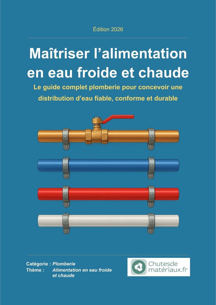 Couverture du guide Maîtriser l’alimentation en eau froide et chaude dédié à la conception d’un réseau d’eau domestique conforme et durable.
