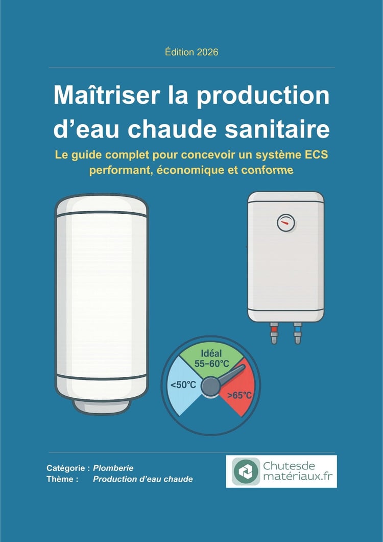 Couverture du guide Maîtriser la production d’eau chaude sanitaire dédié à la conception d’un système ECS performant, économique et conforme.