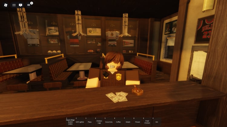 Italian-American bar interior with realistic design