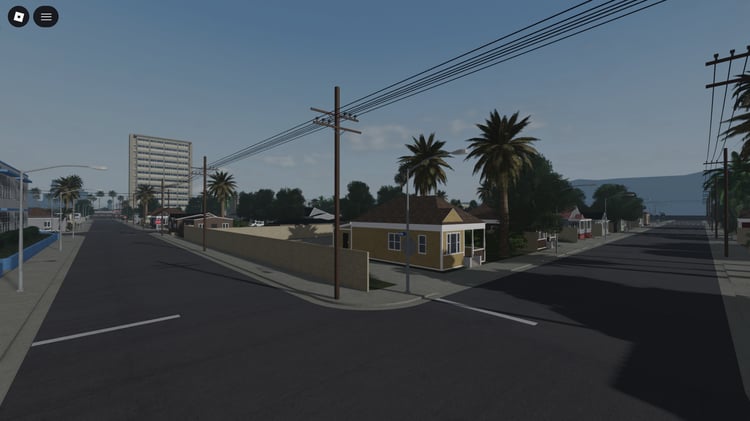 Wide urban streets designed for driving gameplay