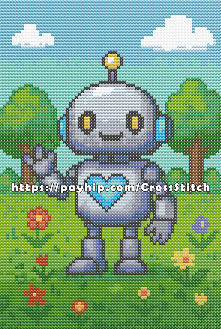 The Cute Robot - Cross-stitch Pattern