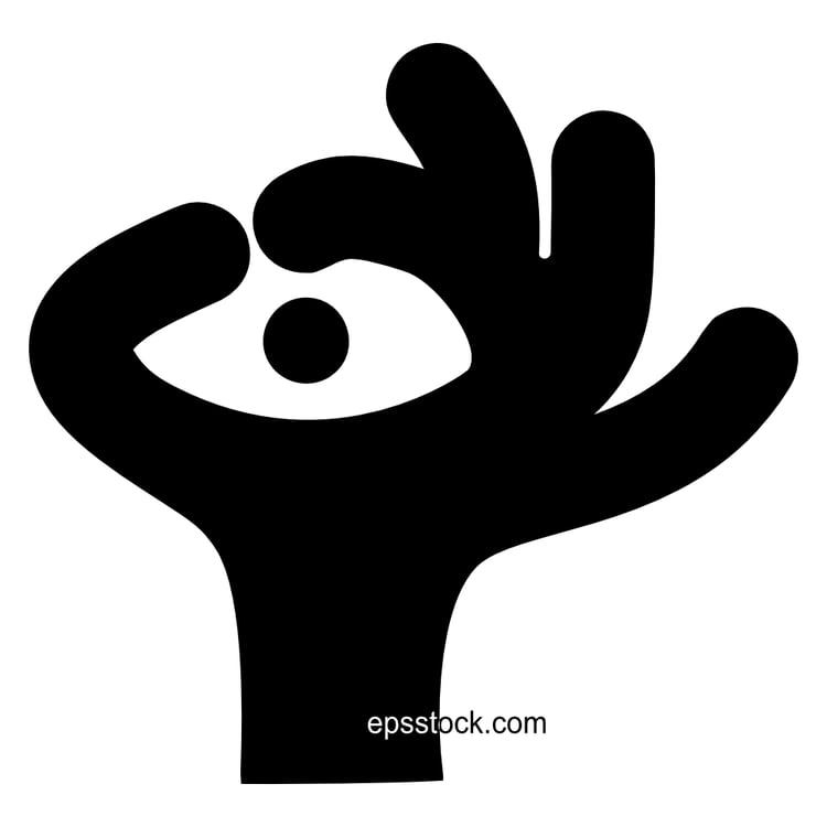 the hand shows the eye