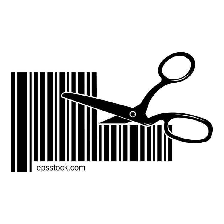 The barcode is cut with scissors