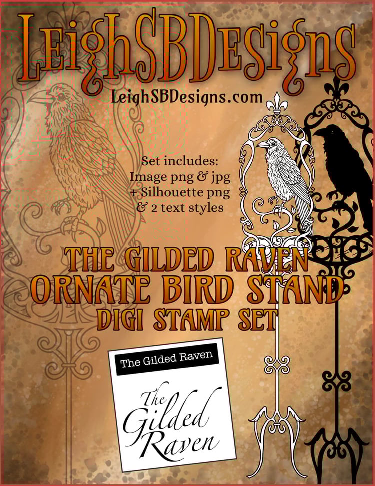 The Gilded Raven Ornate Bird Stand LeighSBDesigns