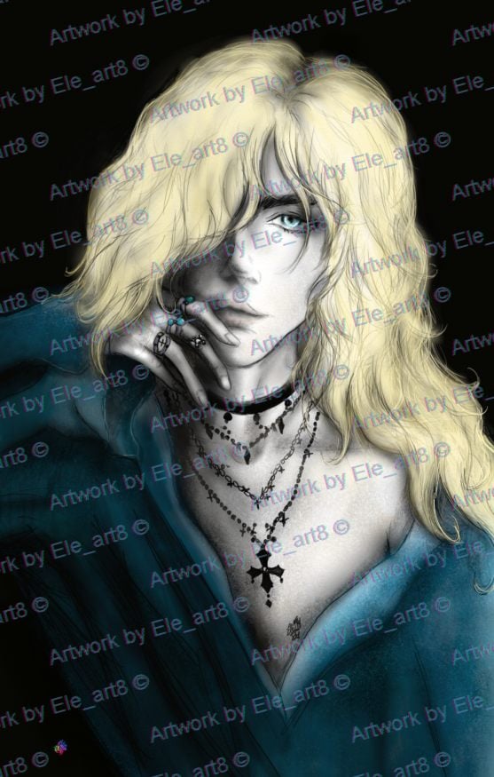 Damian, vampire, digital art, digital illustration, fantasy character