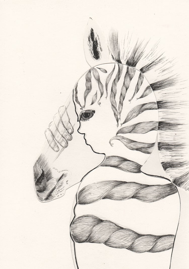 Zebra Silhouette Person pentekening