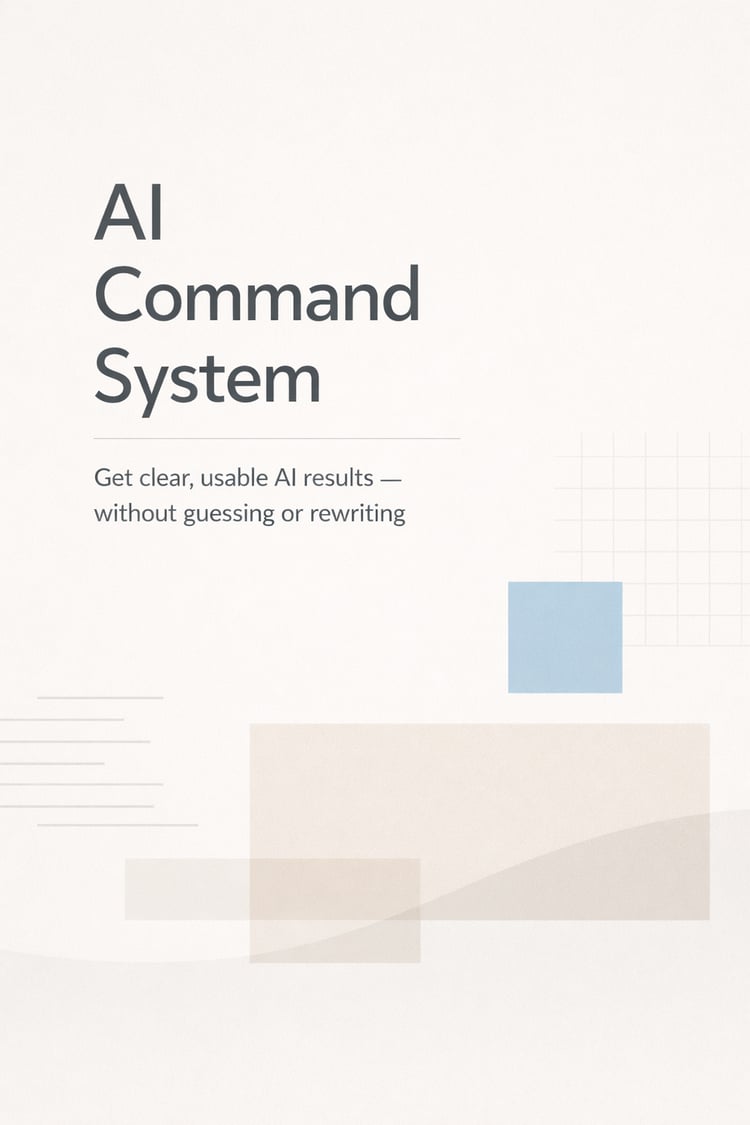 AI Command System — Get Clear, Usable AI Results — Without Guessing or Rewriting