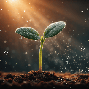 Sprout grows in light