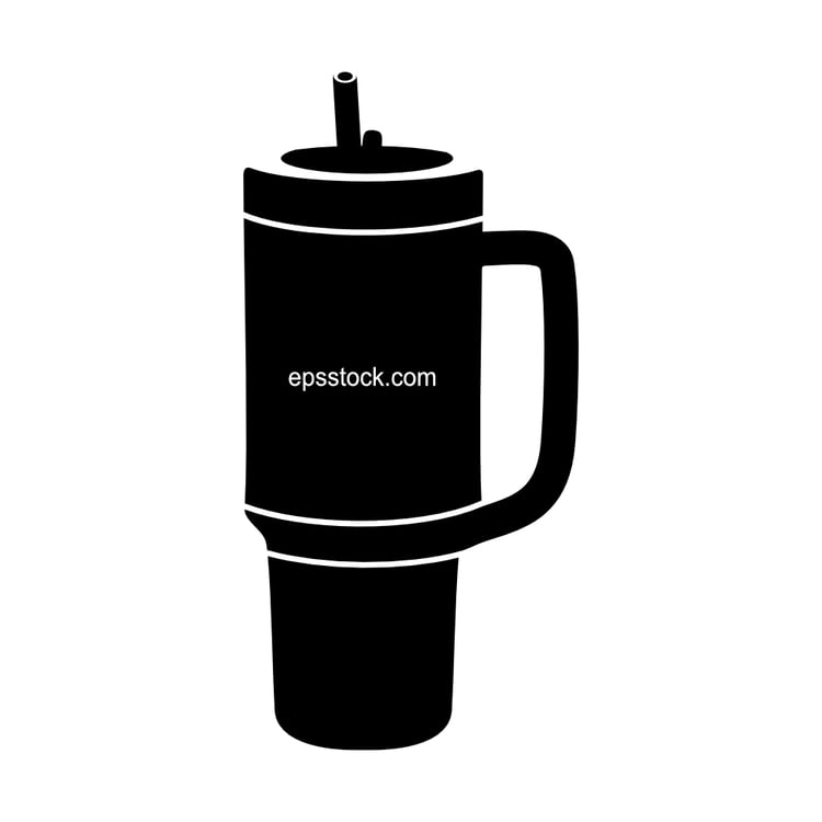 Tumbler with Handle & Retracting Straw