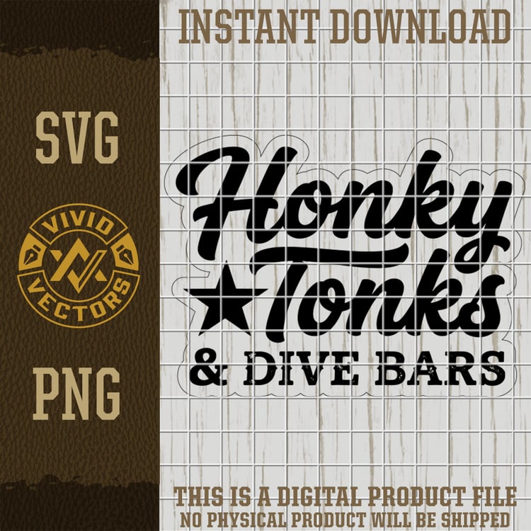 honky tonks and dive bars svg png country western drinking bar laser engraving hat patch