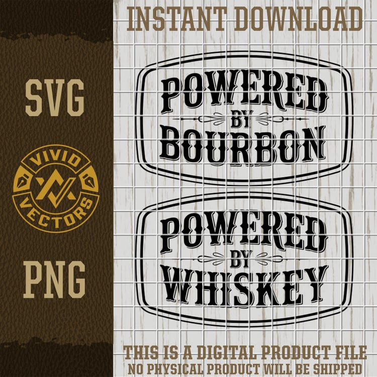 funny drinking powered by bourbon whiskey drinking svg png