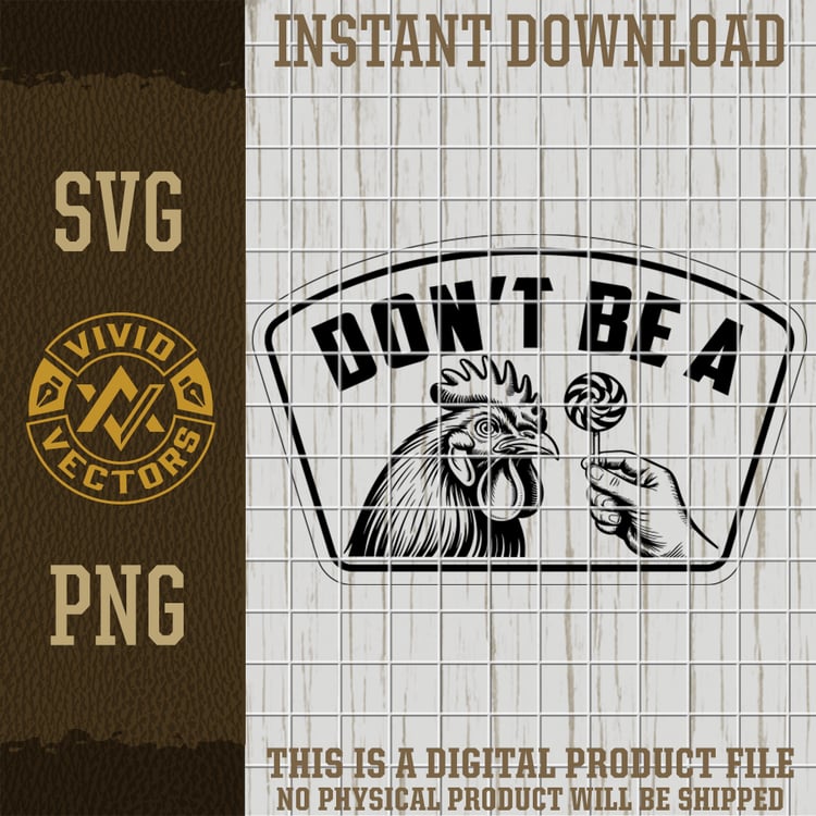 funny inappropriate rooster lollipop svg sarcastic adult humor vintage badge style laser engraving leather hat patch png design