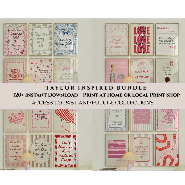 colorful gallerywall, life lessons taylor, taylor poster set, subtle taylor merch, swiftie merch, music poster set, taylor inspired art, never be so kind, champagne problems, ttpd print, favorite song lyric, girls dormdecor, dorm rooms wall art, custom qu