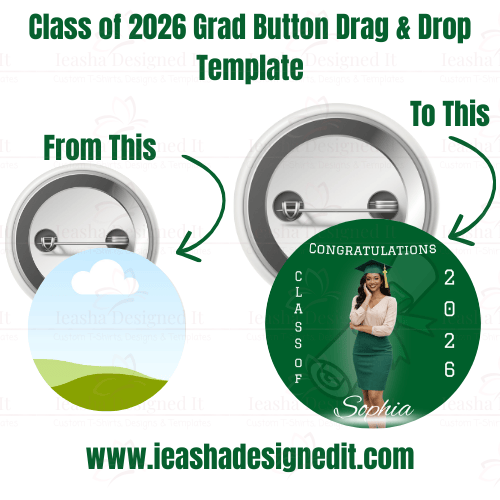 Graduation Button Frame Template