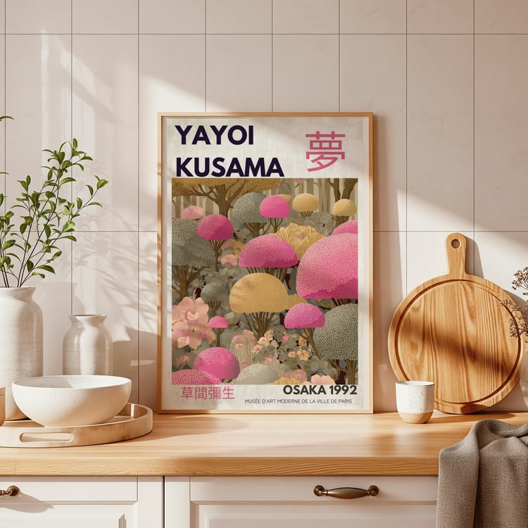 japanese wall art, abstract art poster, contemporary art, japanese art, japanese decor, japanese gift, modern abstract art colorful gallerywall, yayoi kusama druck, gallerie wandkunst, poster wanddeko, kusama poster, yayoi kusama print, kusama dots, eclec