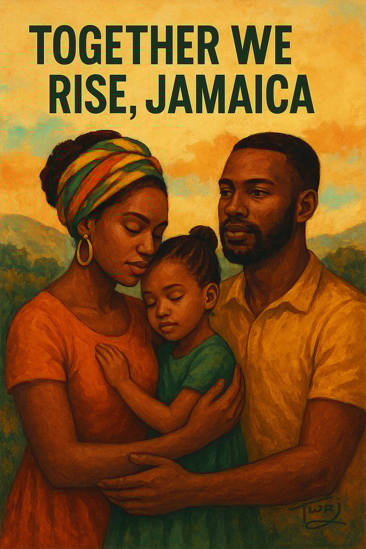Canvas portrait of a Black family representing strength, love, and togetherness