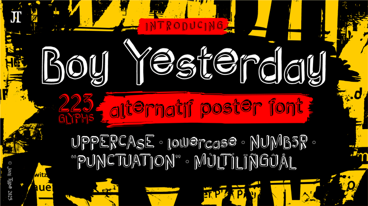 Boy Yesterday - alternative poster font