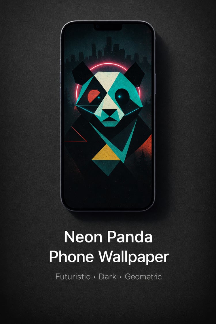 Neon Panda Phone Wallpaper (Futuristic Style)