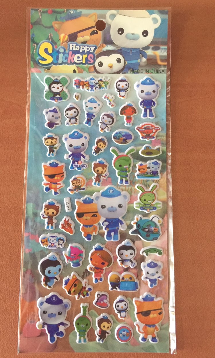Octonauts-Inspired Puffy Stickers – Waterproof | PVC