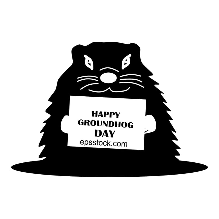 Happy groundhog day symbol