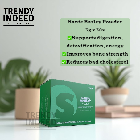 Authentic Santé Barley organic barley grass powder, 3g sachets, 30-count pack.