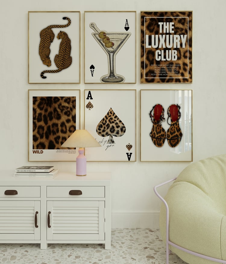 Leopard wall art, leopard print wall art, fashion wall art, luxury wall decor, animal print art, leopard gallery wall, chic wall art, glam wall art prints, modern fashion decor, printable wall art, digital wall art bundle, fashion illustration prints, lux