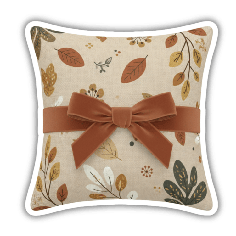 pillow with sticker border
