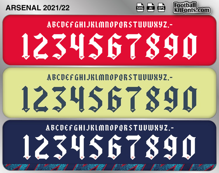Arsenal 2016-17 Vector Font