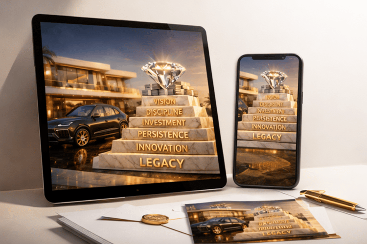 The Wealth Pyramid – Vision to Legacy | Ultra-Luxury Success Wall Art