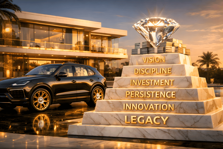 The Wealth Pyramid – Vision to Legacy | Ultra-Luxury Success Wall Art