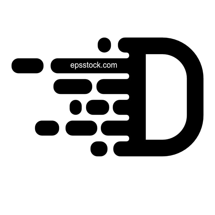 the letter D in the shape of a comet