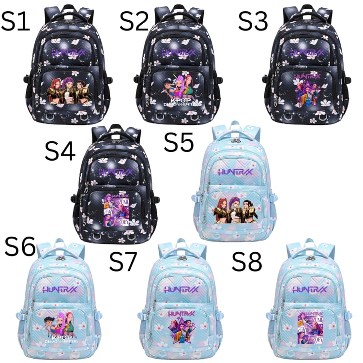 Demon hunter style Korean school backpack for primary and secondary students