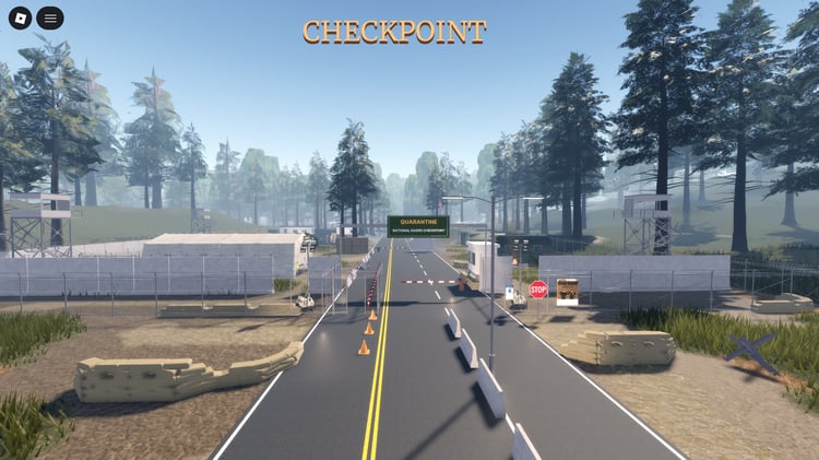 Abandoned USA city environment for zombie survival in Roblox