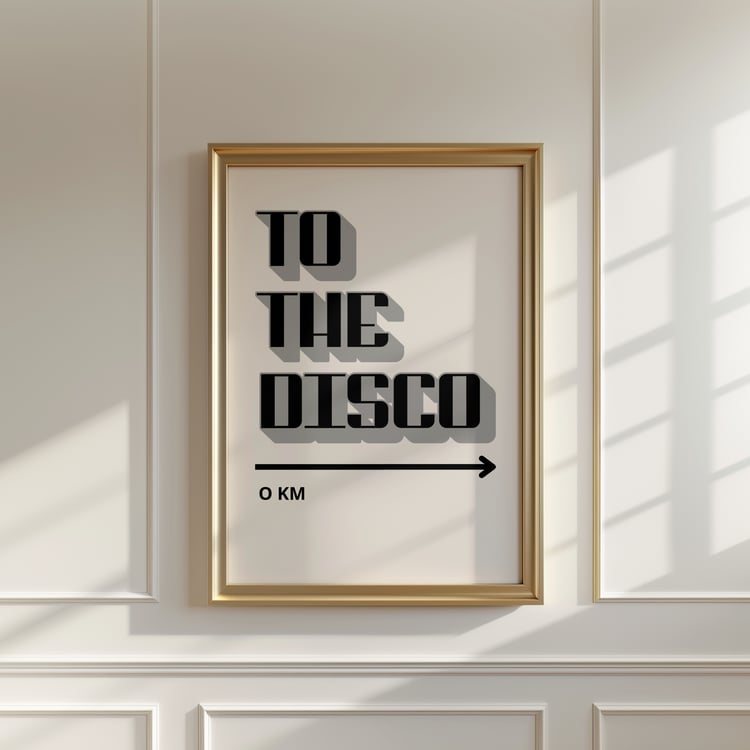to the disco wall art, disco poster print, retro typography wall art, disco aesthetic decor, modern gallery wall poster, minimalist typography print, disco wall decor, printable wall art, digital download poster, 24x36 wall art, nightlife wall art, statem