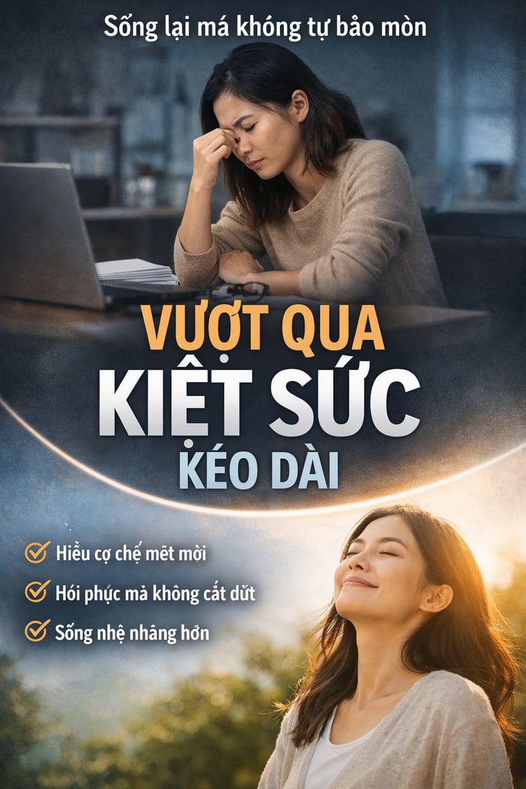 mệt mỏi kéo dài,  kiệt sức tinh thần,  stress mãn tính,  quá tải hệ thần kinh,  chăm sóc sức khỏe tinh thần,  hồi phục năng lượng,  mệt mỏi không rõ nguyên nhân,  áp lực xã hội hiện đại,  kiệt sức vì công việc,  cân bằng cuộc sống,  giảm stress bền vững, 
