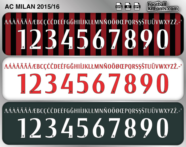 AC Milan 2000-01 Vector Font