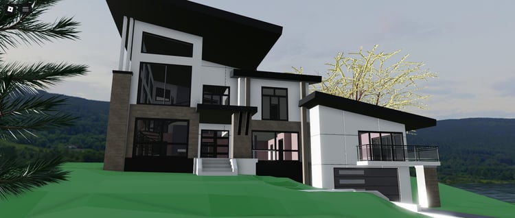 Modern luxury empty house in Roblox