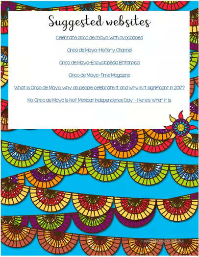 Cinco de Mayo Trivia Webquest Fun activity lesson plan