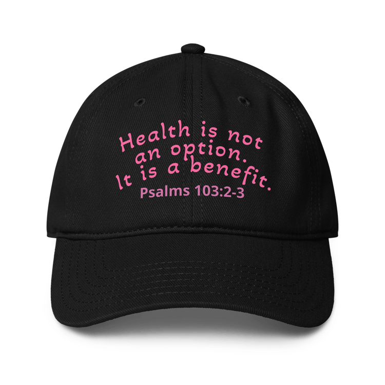 Signature Health is Not an Option Low-Profile Black Cap - Verity Boutique