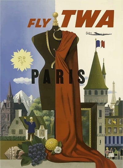 Fly TWA travel poster