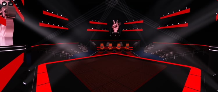 TV-style studio environment for Roblox roleplay